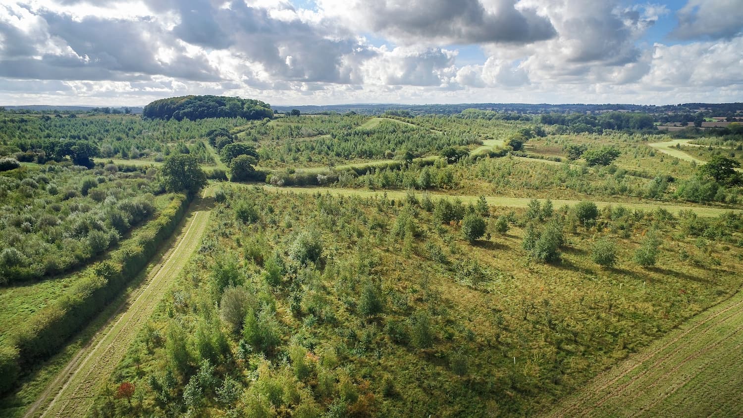 Aerial view of Spernal and Windmill Hill